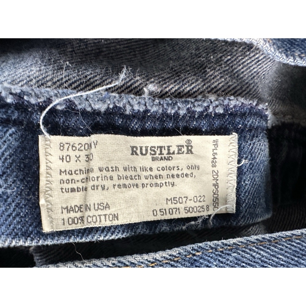 VTG‎ Rustler Bootcut Baggy Jeans Mens 40x30* Vintage Denim Made In USA - Picture 9 of 16